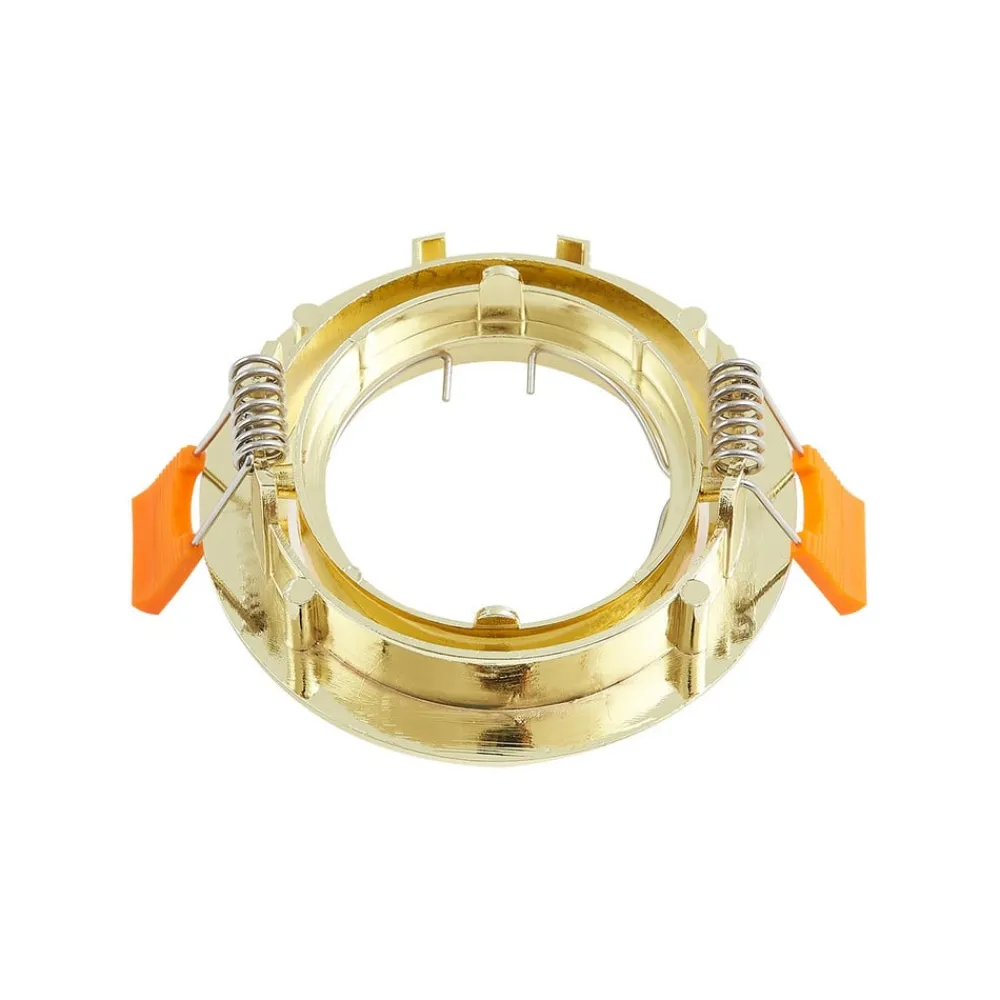 Loftlamper|Indbygningsspots ^ PRIOS forsænket loftlampe Fibur, guld, aluminium, Ø 8,2 cm