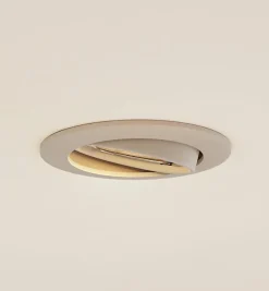 PRIOS Gang|Loftlamper > forsænket loftlampe Fibur, beige, aluminium, Ø 8,2 cm