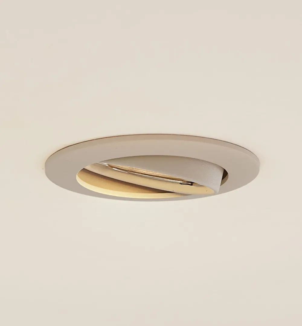 PRIOS Gang|Loftlamper > forsænket loftlampe Fibur, beige, aluminium, Ø 8,2 cm