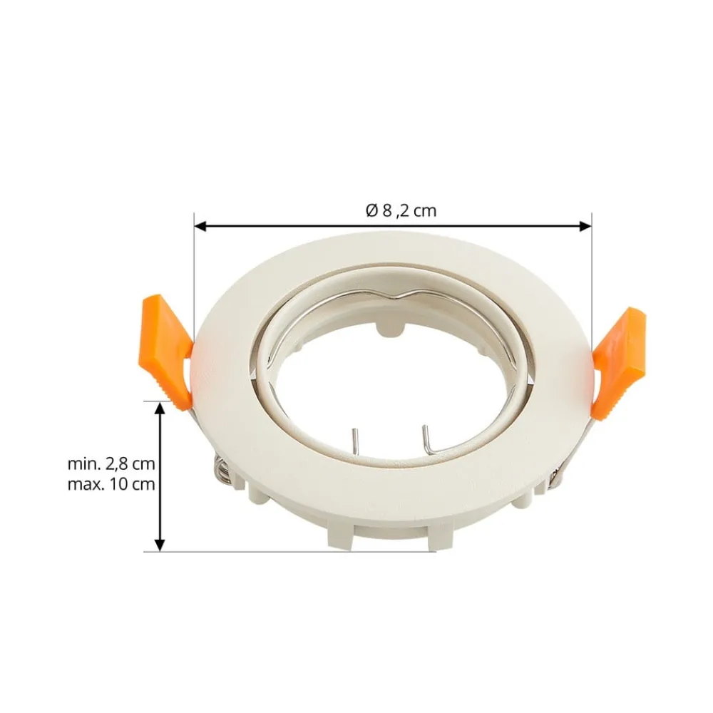 PRIOS Gang|Loftlamper > forsænket loftlampe Fibur, beige, aluminium, Ø 8,2 cm