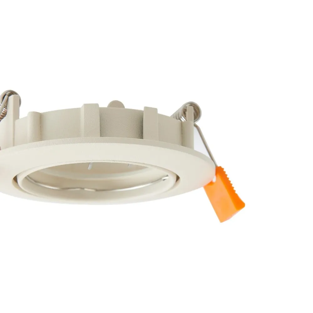 PRIOS Gang|Loftlamper > forsænket loftlampe Fibur, beige, aluminium, Ø 8,2 cm