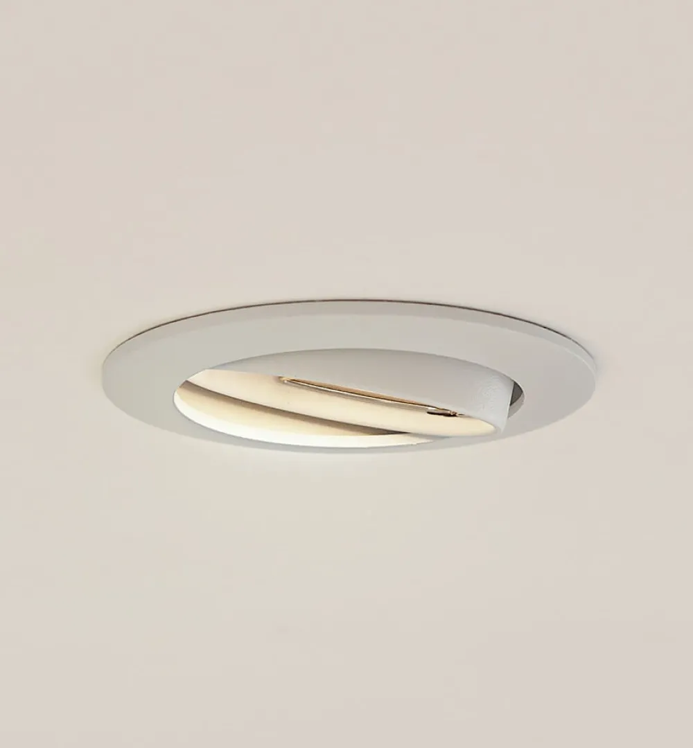 PRIOS Gang|Loftlamper > forsænket loftlampe Fibur, hvid, aluminium, Ø 8,2 cm