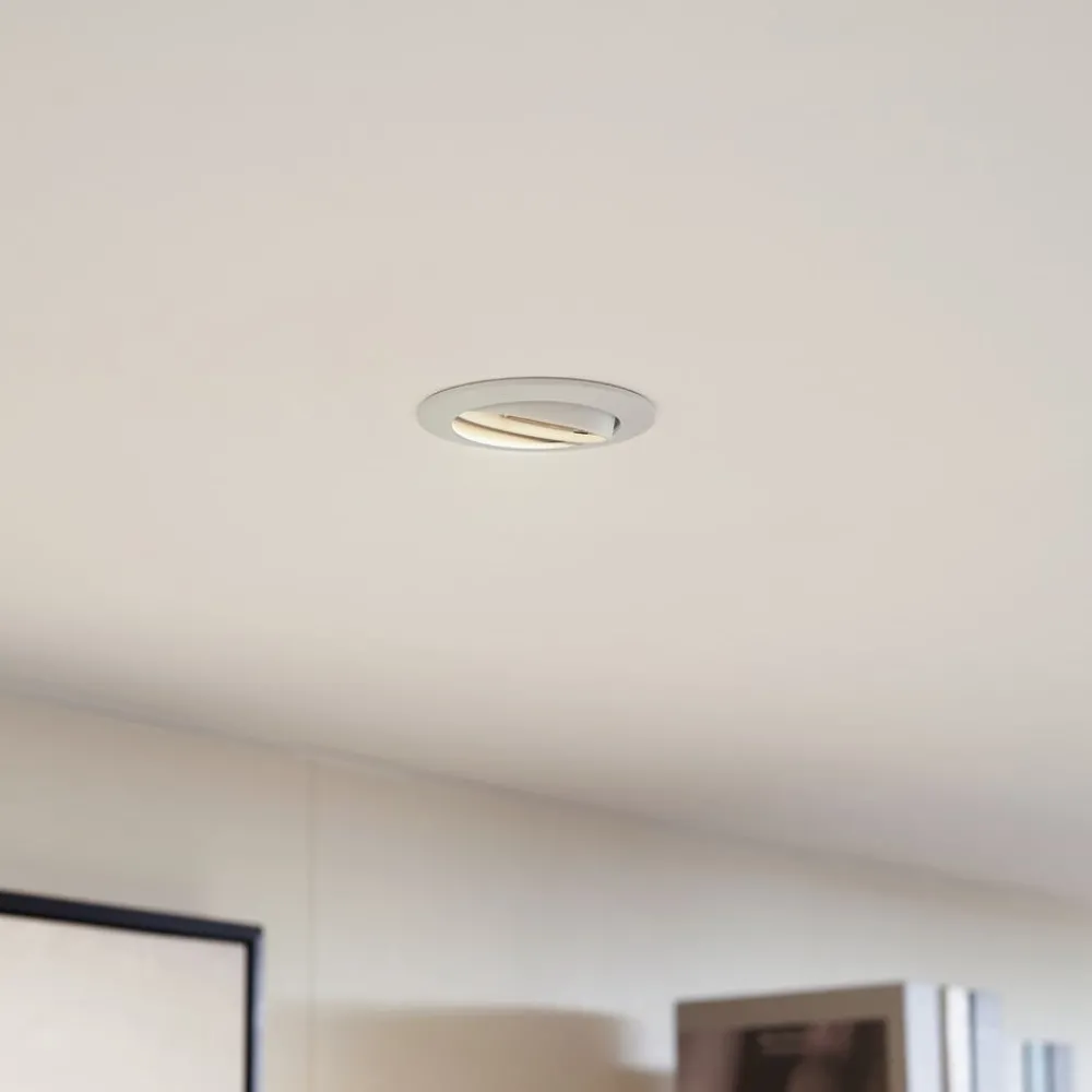 PRIOS Gang|Loftlamper > forsænket loftlampe Fibur, hvid, aluminium, Ø 8,2 cm