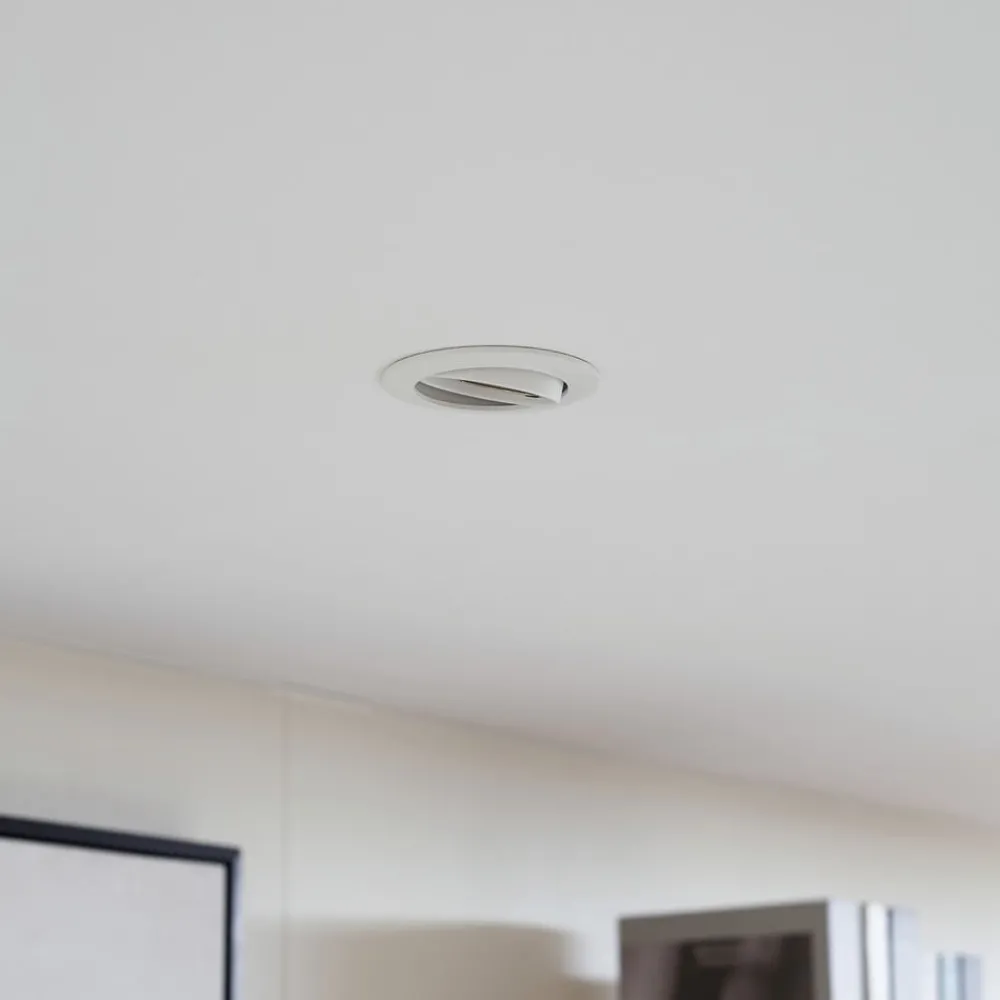 PRIOS Gang|Loftlamper > forsænket loftlampe Fibur, hvid, aluminium, Ø 8,2 cm