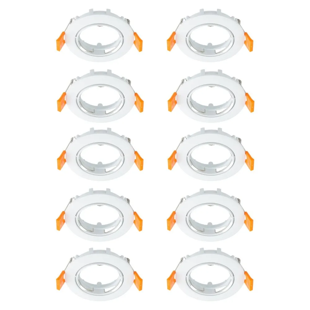 PRIOS Gang|Loftlamper > forsænket loftlampe Fibur, hvid, zink, Ø 8,2 cm, 10 stk