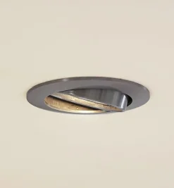 Indbygningsspots ^ PRIOS forsænket loftlampe Fibur, børstet sølv, Ø 8,2 cm