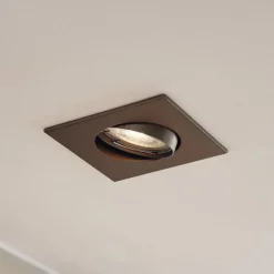 Gang|Loftlamper ^ PRIOS indbygningslampe Fibur, bronze mat, 9 cm, GU10