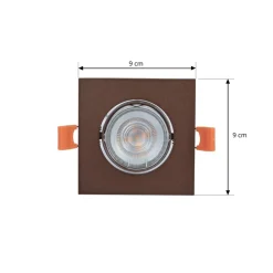 Gang|Loftlamper ^ PRIOS indbygningslampe Fibur, bronze mat, 9 cm, GU10