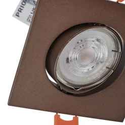 Gang|Loftlamper ^ PRIOS indbygningslampe Fibur, bronze mat, 9 cm, GU10