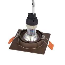 Gang|Loftlamper ^ PRIOS indbygningslampe Fibur, bronze mat, 9 cm, GU10