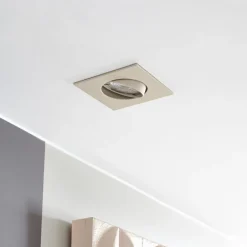 PRIOS Gang|Loftlamper > indbygningslampe Fibur, beige, 9 cm, GU10