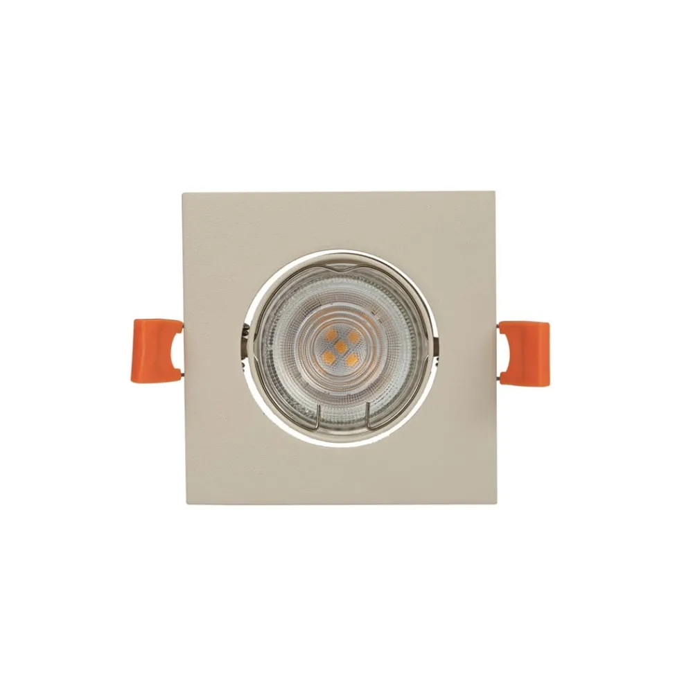 PRIOS Gang|Loftlamper > indbygningslampe Fibur, beige, 9 cm, GU10