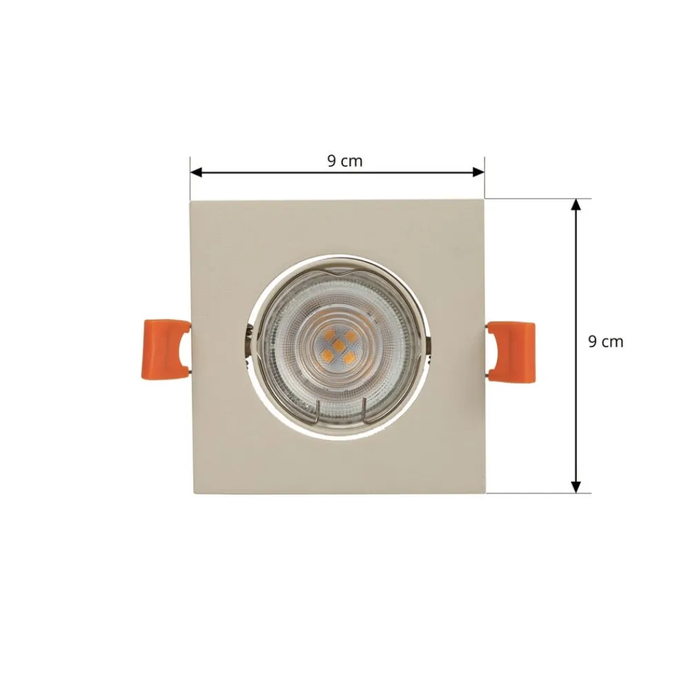PRIOS Gang|Loftlamper > indbygningslampe Fibur, beige, 9 cm, GU10