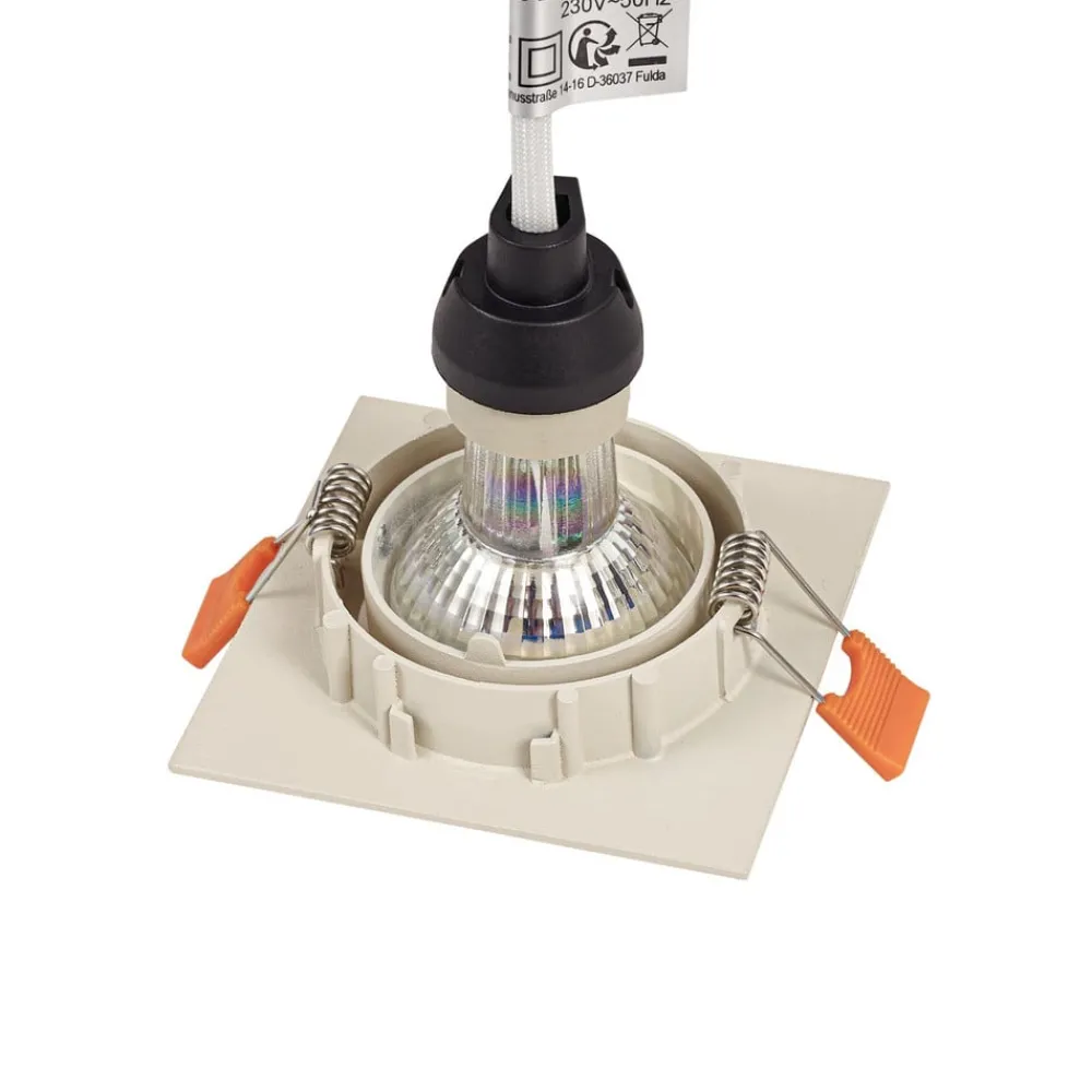 PRIOS Gang|Loftlamper > indbygningslampe Fibur, beige, 9 cm, GU10