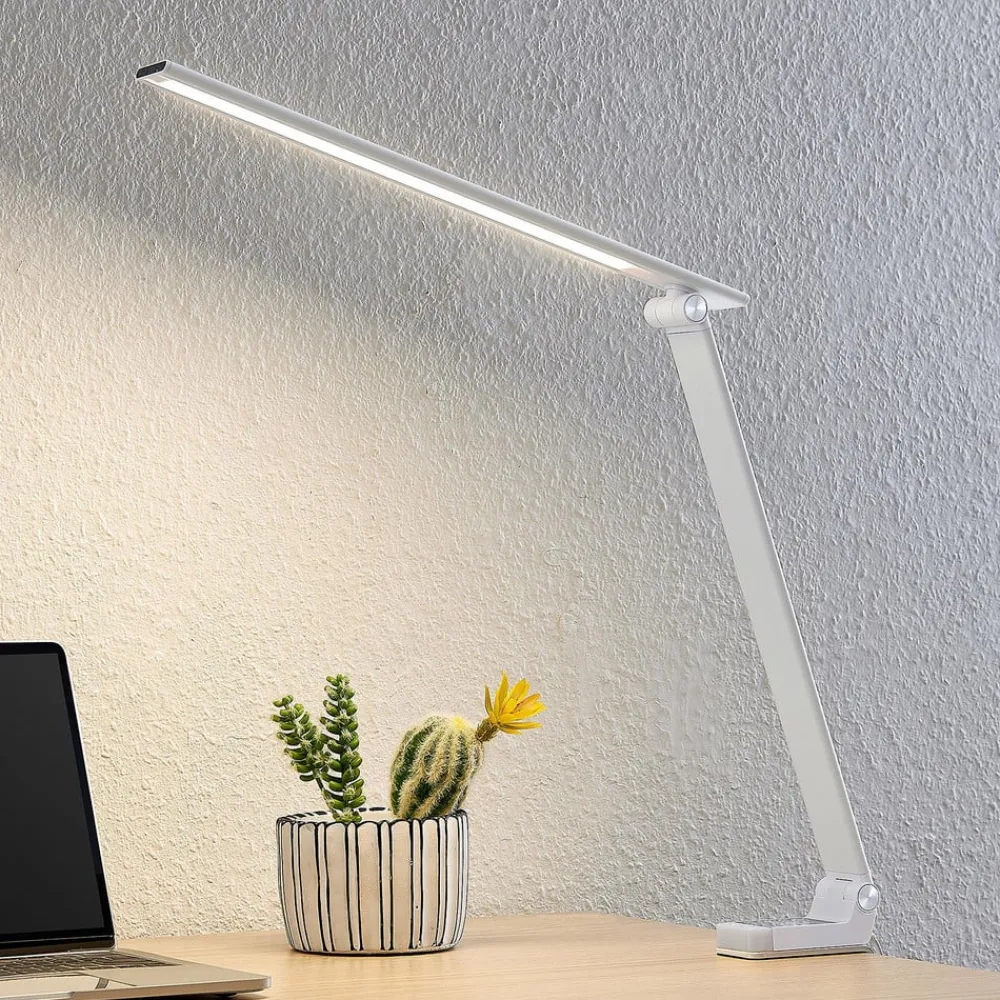 PRIOS Arbejdsrum/Kontor|Bordlamper > LED-bordlampe Tamarin, højde 40 cm, hvid, dæmpbar
