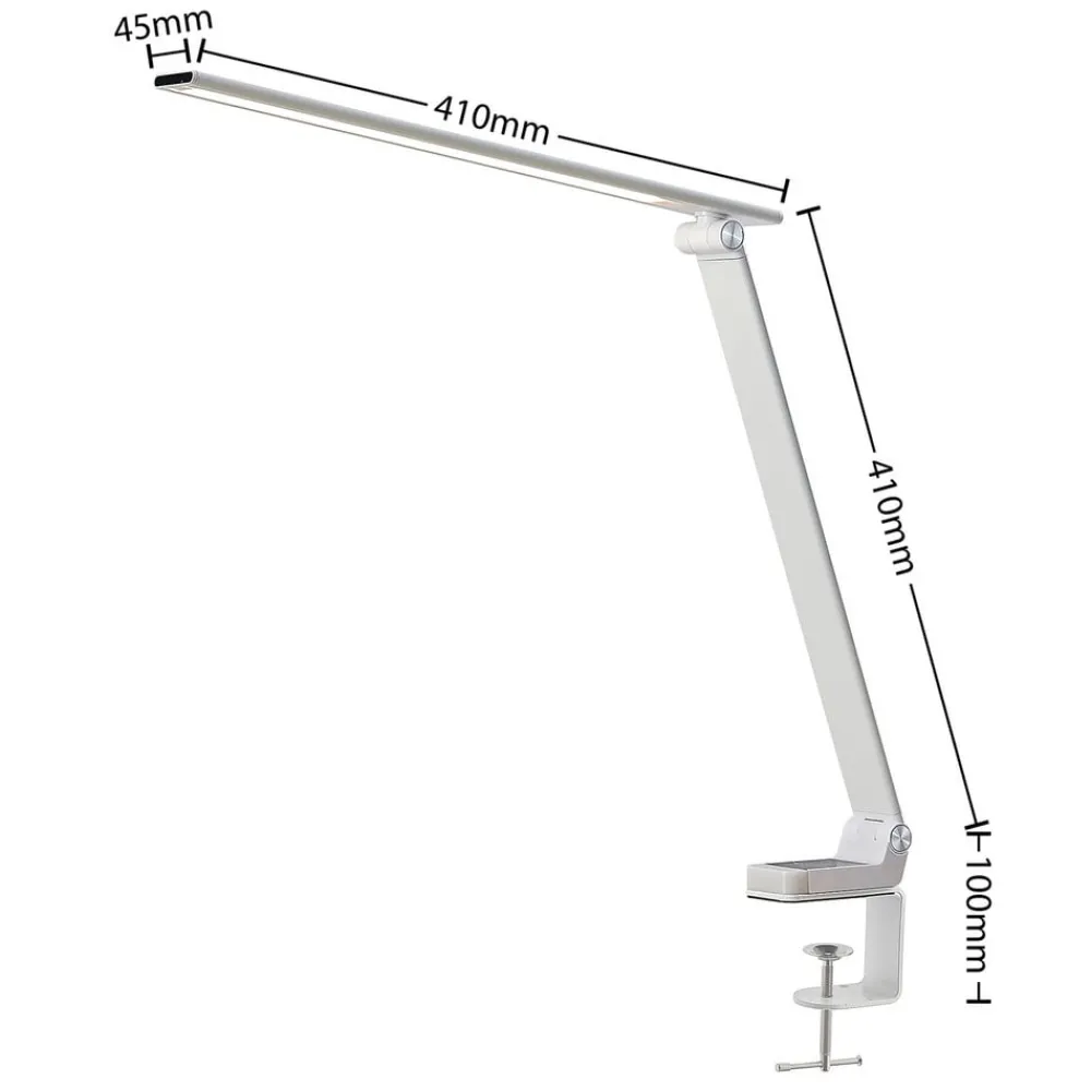 PRIOS Arbejdsrum/Kontor|Bordlamper > LED-bordlampe Tamarin, højde 40 cm, hvid, dæmpbar