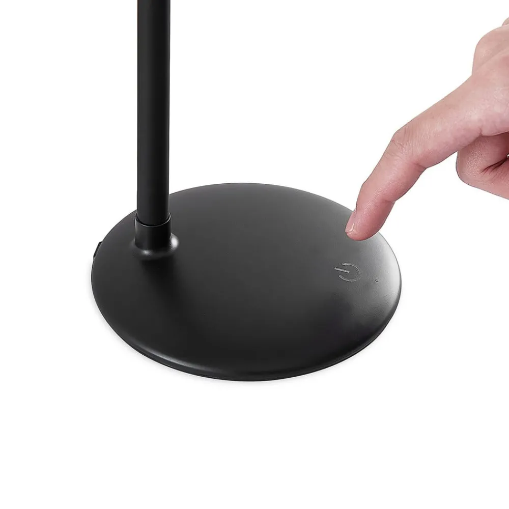 PRIOS Arbejdsrum/Kontor|Bordlamper > LED genopladelig bordlampe Opira, sort, USB, touchdæmper