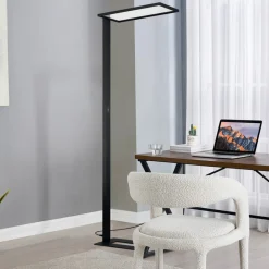 PRIOS Arbejdsrum/Kontor|Gulvlamper > LED-gulvlampe til kontor Taronis, sort, 195 cm, dæmpbar