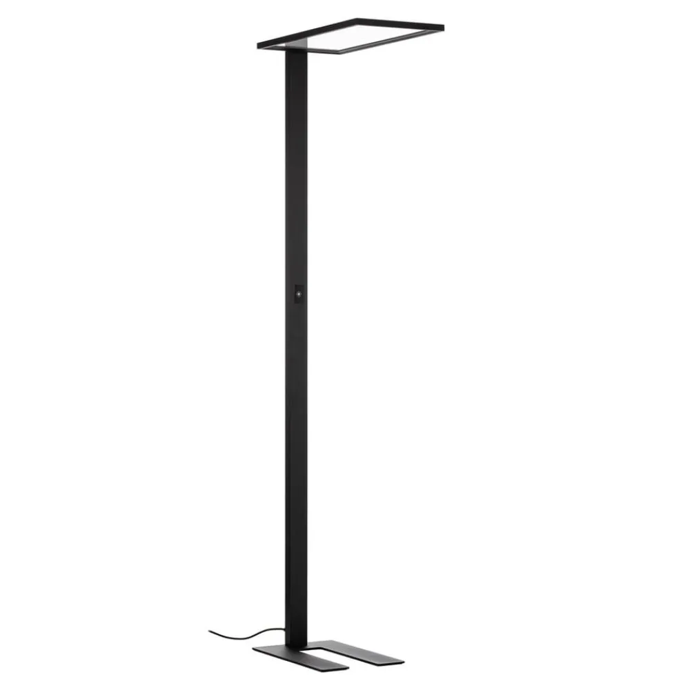 PRIOS Arbejdsrum/Kontor|Gulvlamper > LED-gulvlampe til kontor Taronis, sort, 195 cm, dæmpbar