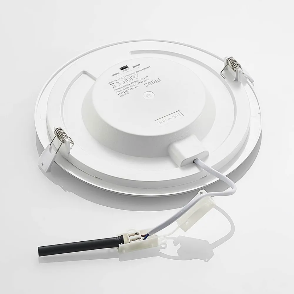 PRIOS Loftlamper|Indbygningsspots > LED-indbygningslampe Cadance, sølv, 24 cm, CCT, IP44
