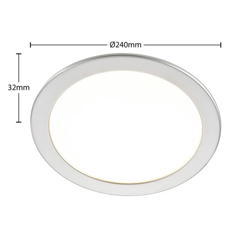 PRIOS Loftlamper|Indbygningsspots > LED-indbygningslampe Cadance, sølv, 24 cm, CCT, IP44
