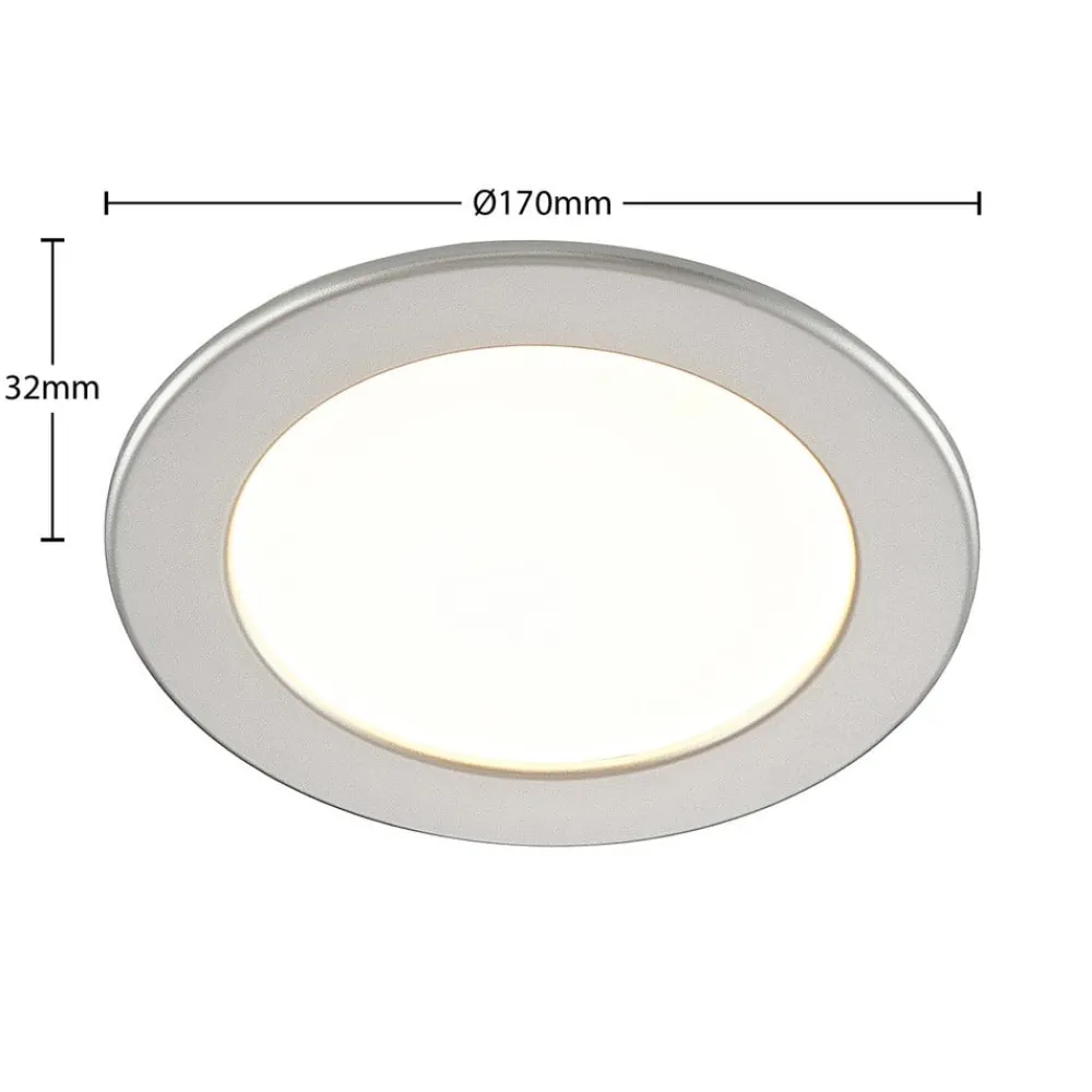 PRIOS Loftlamper > LED-indbygningslampe Cadance, sølv, 17 cm, sæt med 3, CCT