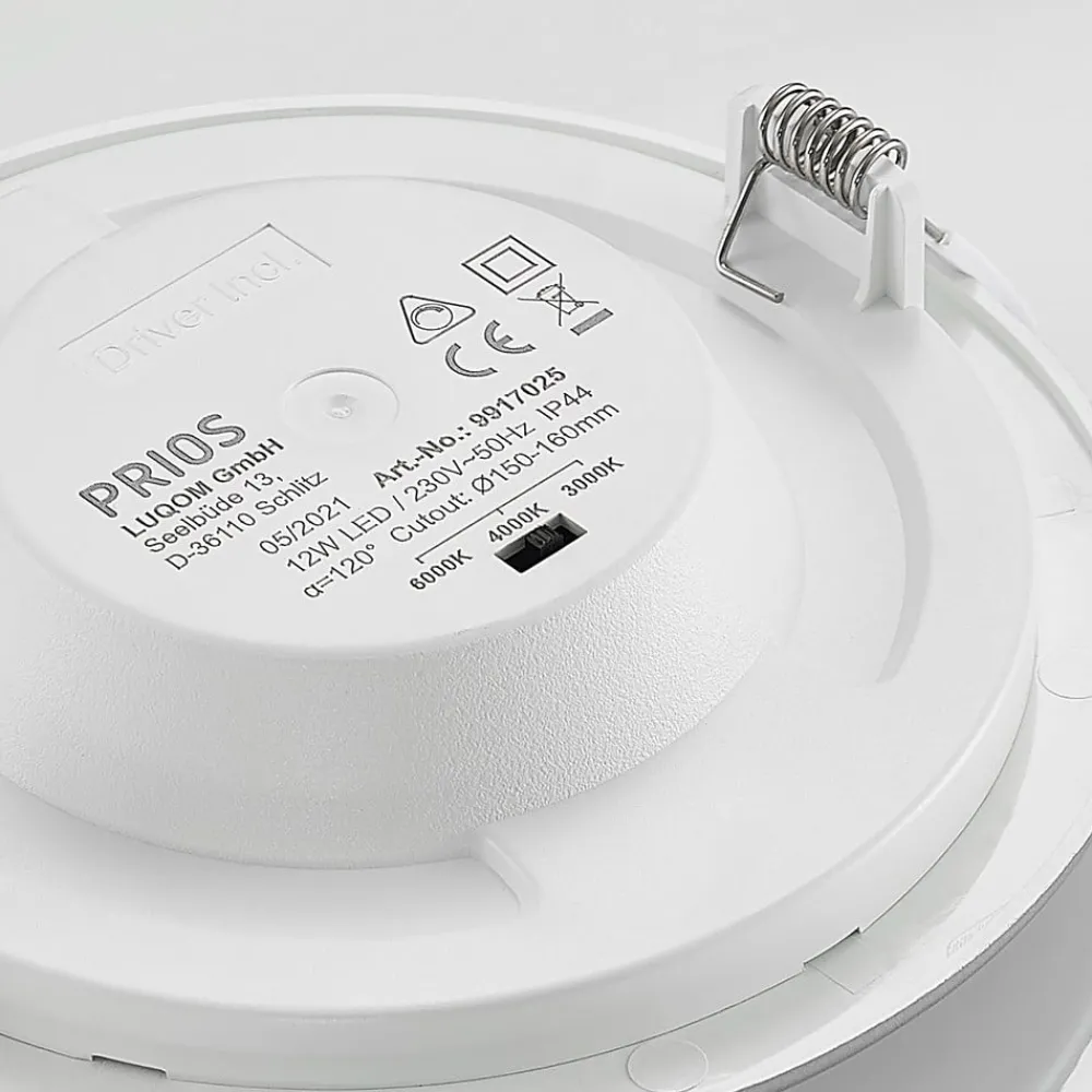 PRIOS Loftlamper > LED-indbygningslampe Cadance, sølv, 17 cm, sæt med 3, CCT
