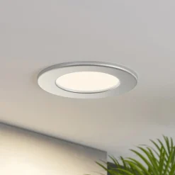 Loftlamper|Indbygningsspots ^ PRIOS LED-indbygningslampe Cadance, sølv, 12 cm, sæt med 2, CCT