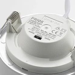 Loftlamper|Indbygningsspots ^ PRIOS LED-indbygningslampe Cadance, sølv, 12 cm, sæt med 2, CCT