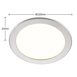 PRIOS Loftlamper|Indbygningsspots > LED-indbygningslampe Cadance, sølv, 22 cm, sæt med 3, CCT
