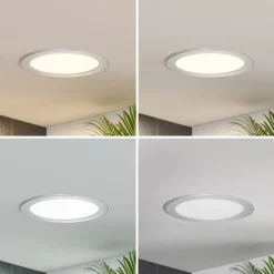 PRIOS Loftlamper|Indbygningsspots > LED-indbygningslampe Cadance, sølv, 22 cm, sæt med 3, CCT