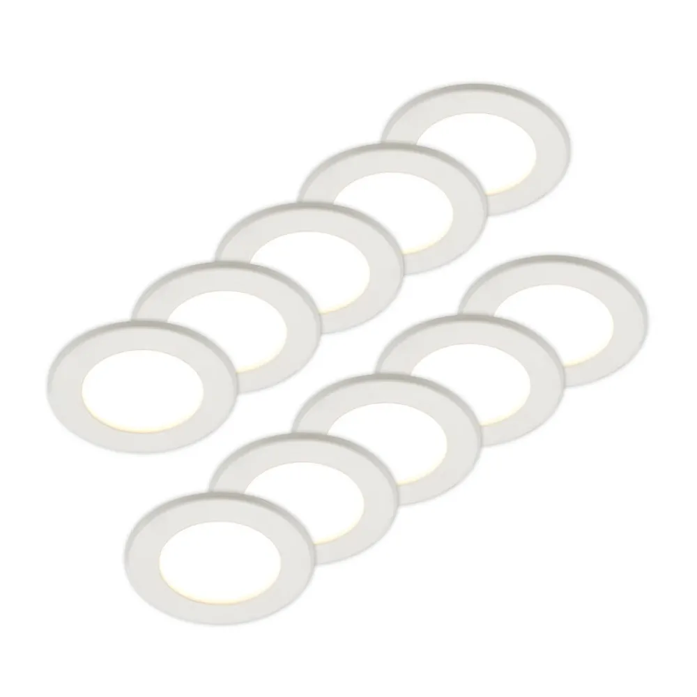 PRIOS Loftlamper|Loftlamper > LED-indbygningslampe Cadance, hvid, 12 cm, sæt med 10, CCT