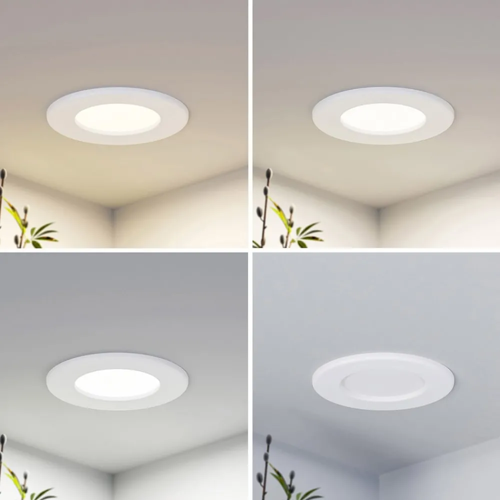 PRIOS Loftlamper|Loftlamper > LED-indbygningslampe Cadance, hvid, 12 cm, sæt med 10, CCT