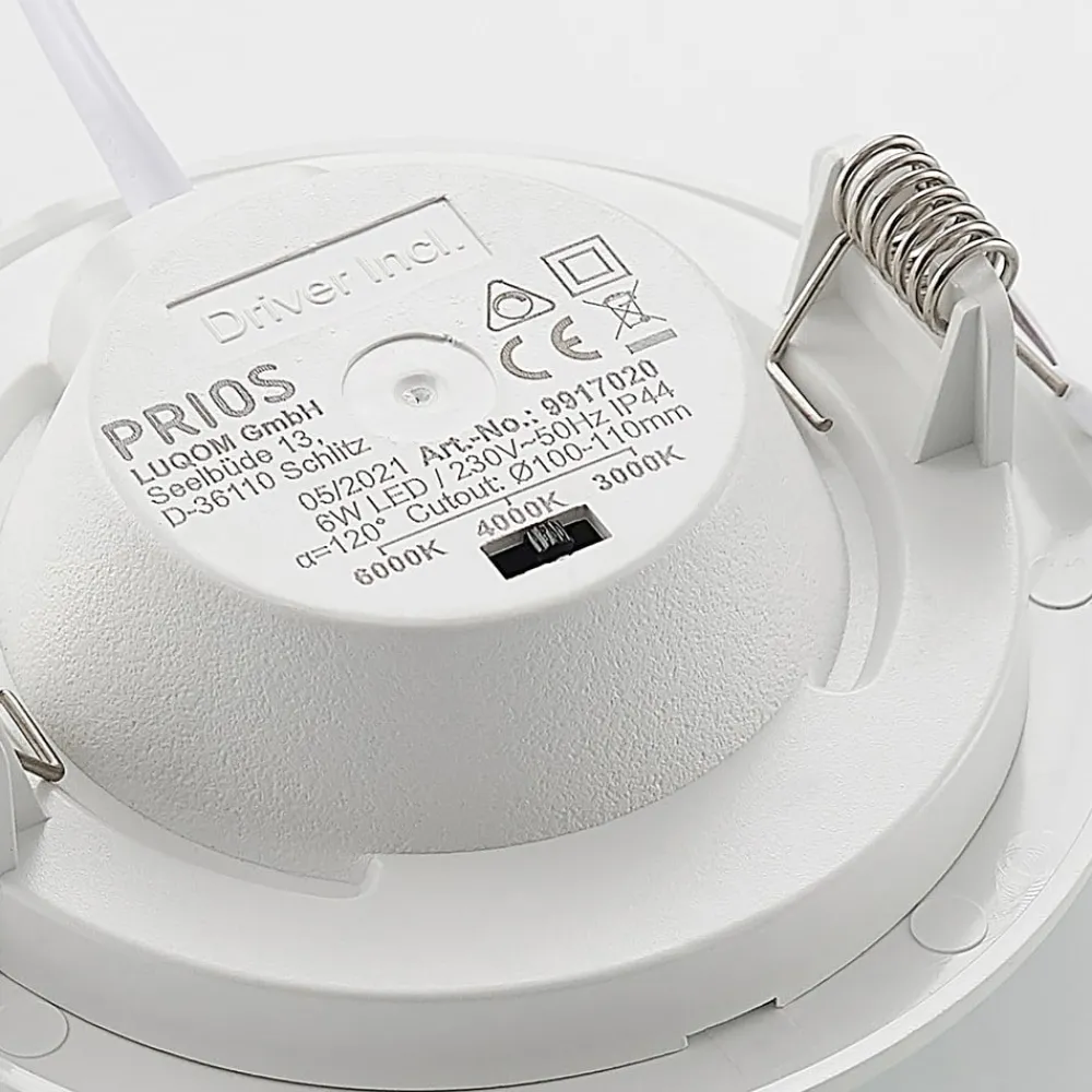 PRIOS Loftlamper|Loftlamper > LED-indbygningslampe Cadance, hvid, 12 cm, sæt med 10, CCT