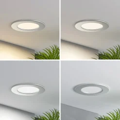 PRIOS Loftlamper|Loftlamper > LED-indbygningslampe Cadance, sølv, 12 cm, CCT, IP44