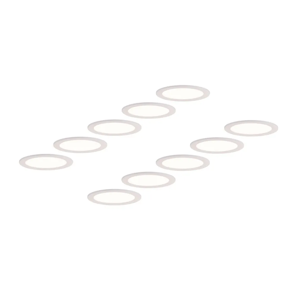 Loftlamper|Loftlamper ^ PRIOS LED-indbygningslampe Cadance, hvid, 22 cm, sæt med 10, CCT