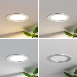 Loftlamper|Loftlamper ^ PRIOS LED-indbygningslampe Cadance, sølv, 17 cm, CCT, IP44