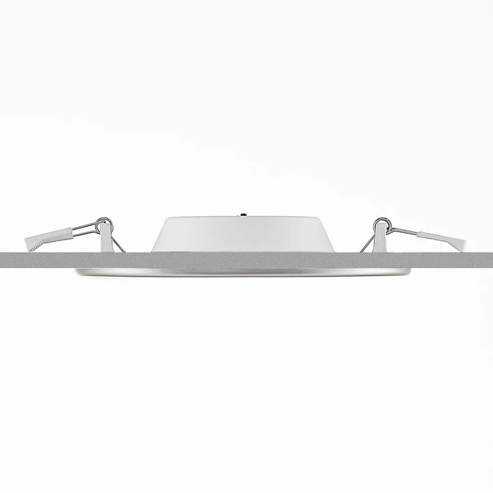 Loftlamper|Loftlamper ^ PRIOS LED-indbygningslampe Cadance, sølv, 17 cm, CCT, IP44