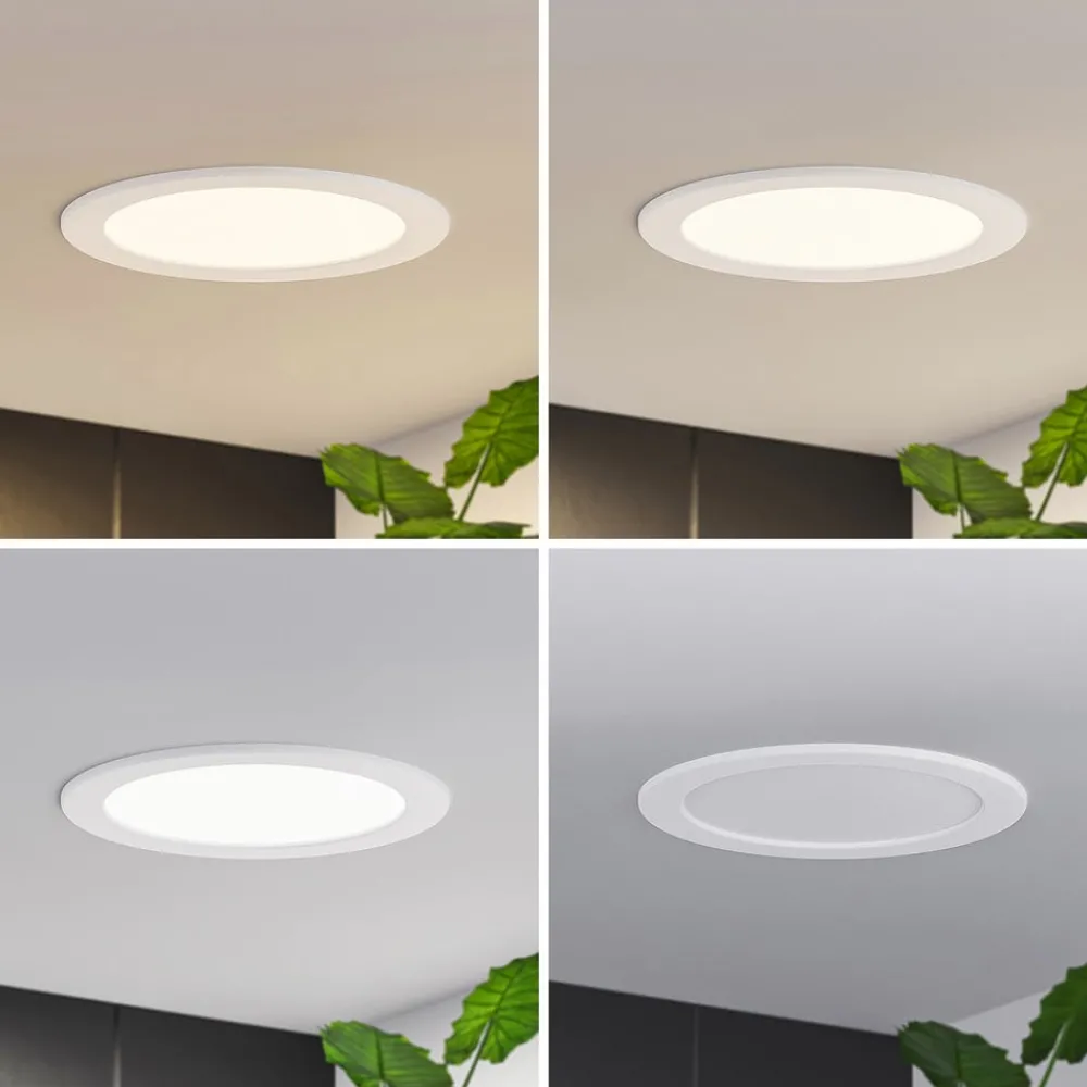 Loftlamper|Loftlamper ^ PRIOS LED-indbygningslampe Cadance, hvid, 22 cm, sæt med 3, CCT