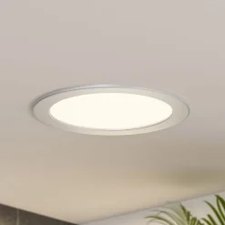 Loftlamper|Loftlamper ^ PRIOS LED-indbygningslampe Cadance, sølv, 22 cm, CCT, IP44