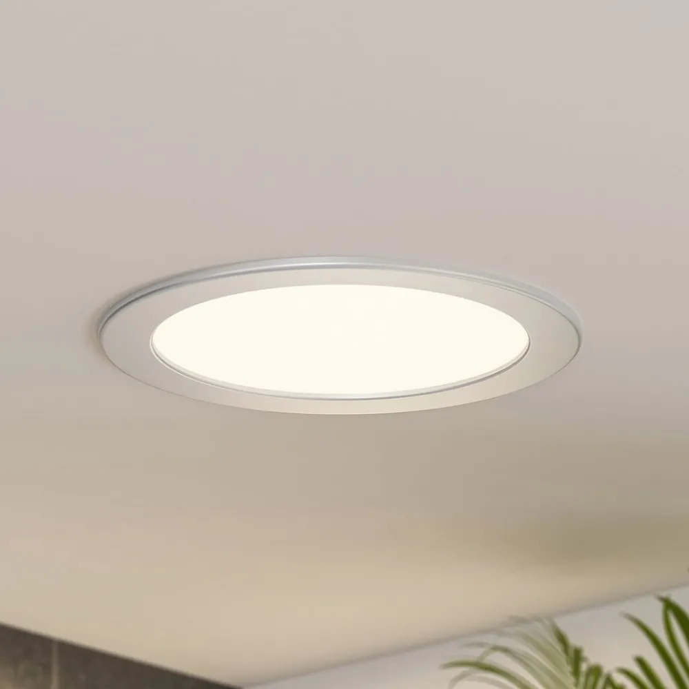 Loftlamper|Loftlamper ^ PRIOS LED-indbygningslampe Cadance, sølv, 22 cm, CCT, IP44