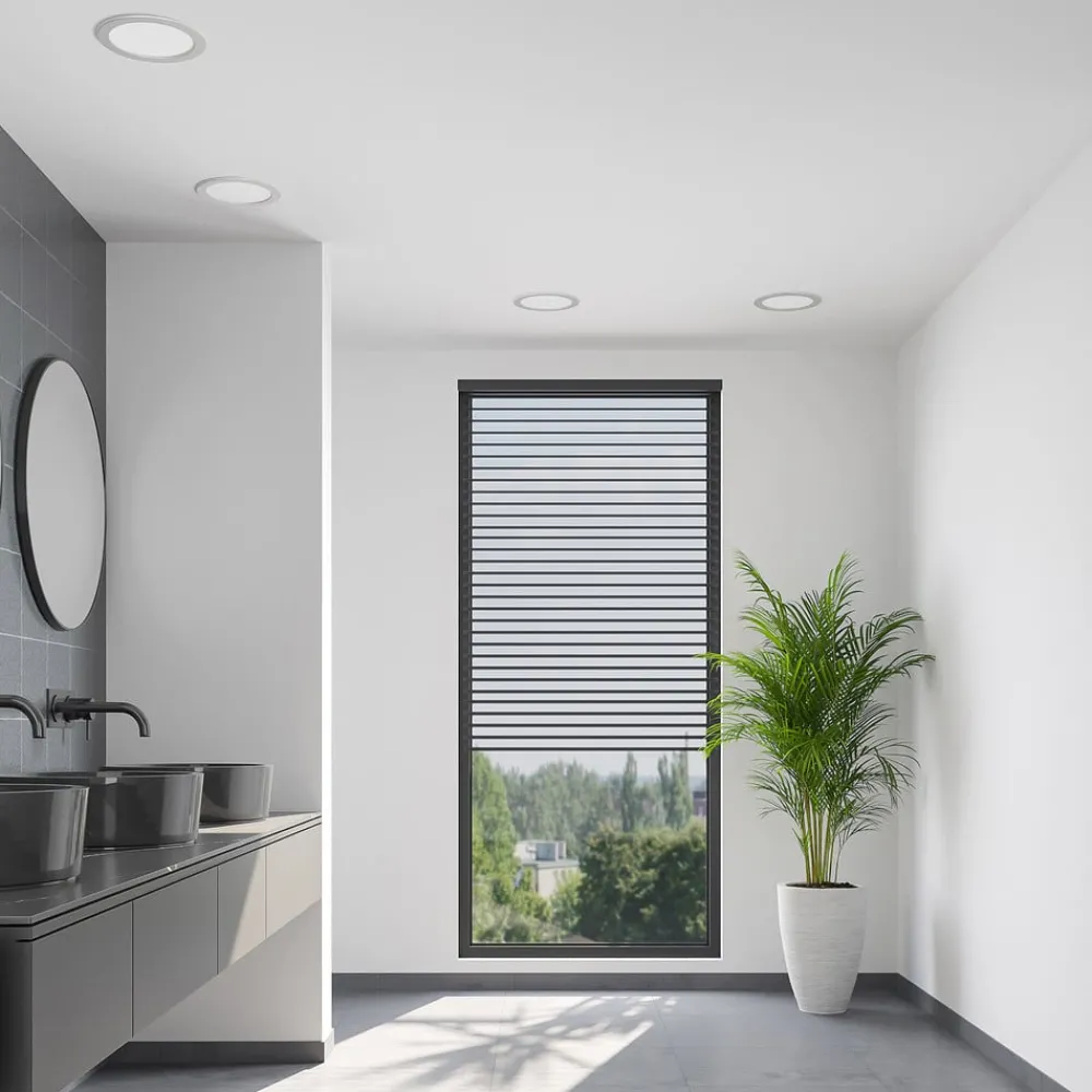Loftlamper|Loftlamper ^ PRIOS LED-indbygningslampe Cadance, sølv, 22 cm, CCT, IP44