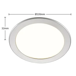 Loftlamper|Loftlamper ^ PRIOS LED-indbygningslampe Cadance, sølv, 22 cm, CCT, IP44