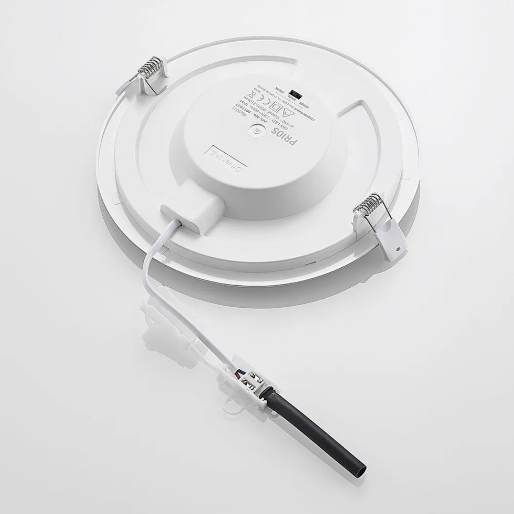 Loftlamper|Loftlamper ^ PRIOS LED-indbygningslampe Cadance, sølv, 22 cm, CCT, IP44