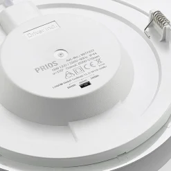 Loftlamper|Loftlamper ^ PRIOS LED-indbygningslampe Cadance, sølv, 22 cm, CCT, IP44