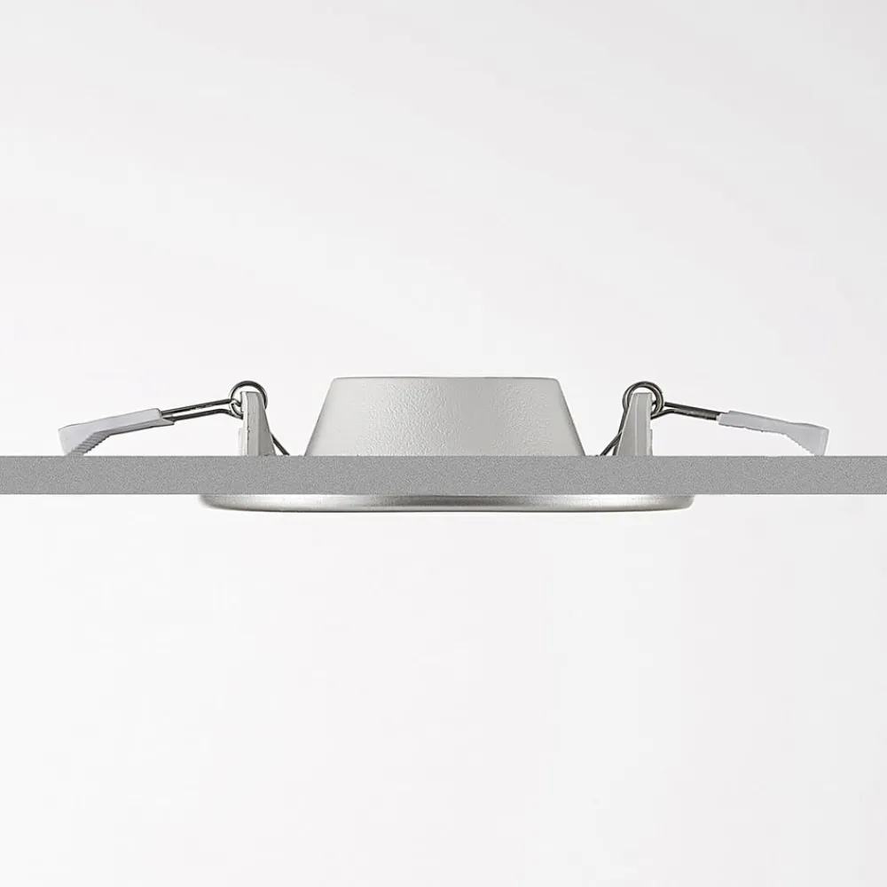 Loftlamper|Indbygningsspots ^ PRIOS LED-indbygningslampe Cadance, sølv, 12 cm, sæt med 3, CCT