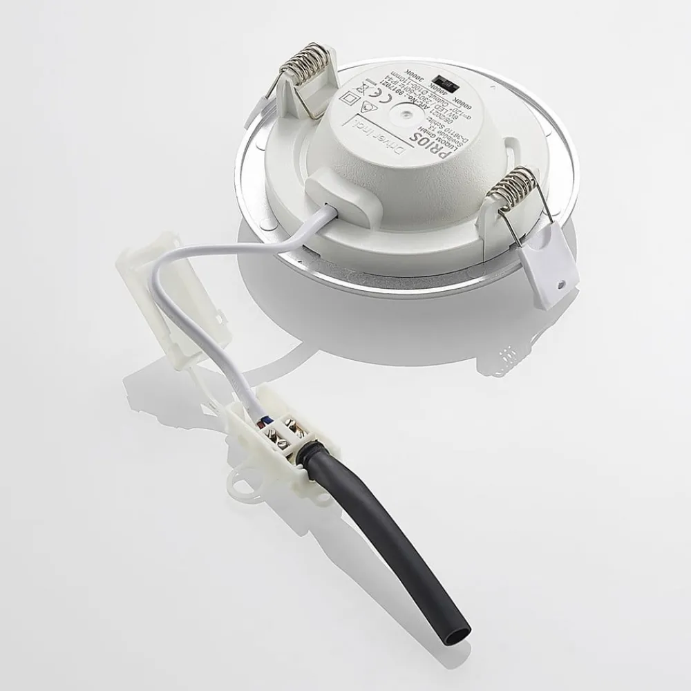 Loftlamper|Indbygningsspots ^ PRIOS LED-indbygningslampe Cadance, sølv, 12 cm, sæt med 3, CCT