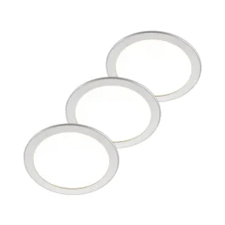 PRIOS Loftlamper|Indbygningsspots > LED-indbygningslampe Cadance, sølv, 24 cm, sæt med 3, CCT