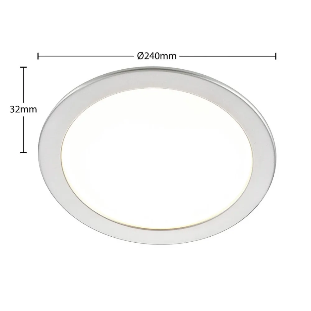 PRIOS Loftlamper|Indbygningsspots > LED-indbygningslampe Cadance, sølv, 24 cm, sæt med 3, CCT