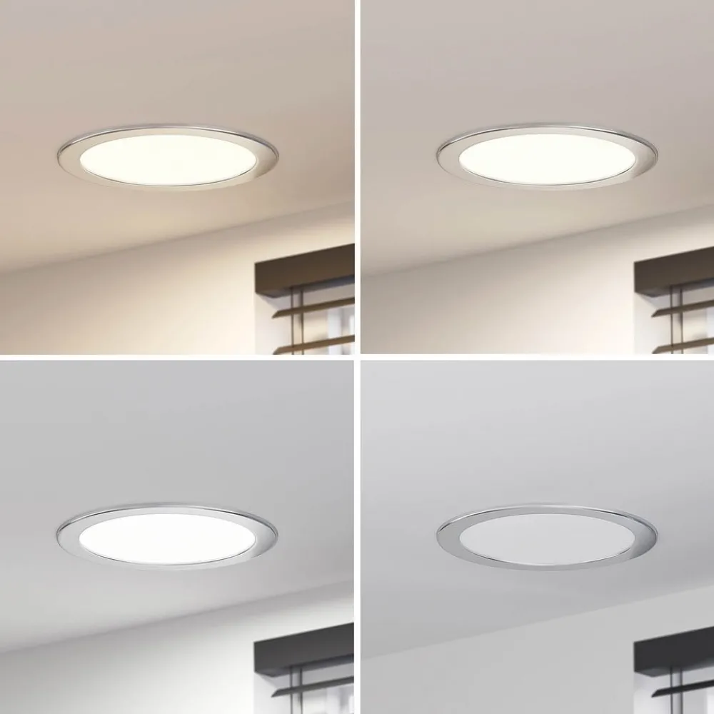 PRIOS Loftlamper|Indbygningsspots > LED-indbygningslampe Cadance, sølv, 24 cm, sæt med 3, CCT